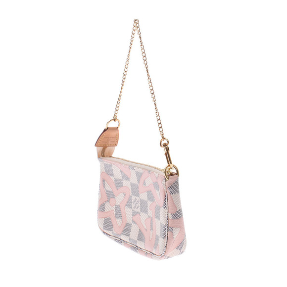 LOUIS VUITTON Damier Azur White Pouch Tahiti Pink Canvas Accessory - Picture 2 of 9